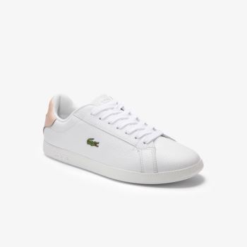 Lacoste Graduate Leather Sneakers Dámské - Tenisky Bílé / Světle Oranžové | CZ-Qa0v3E